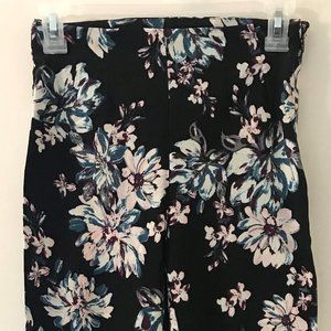 Time and Tru ankle/ponte pants with floral pattern